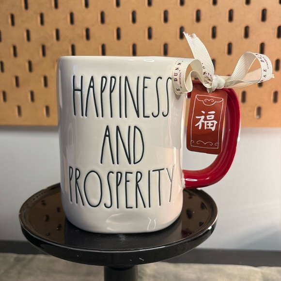 Rae Dunn Happiness and Prosperity coffee mug - Picture 1 of 3